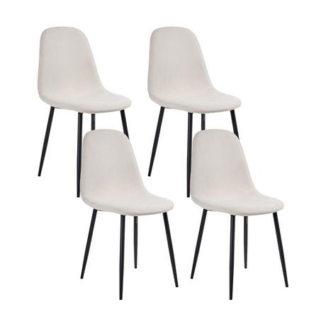 Beliani Lot de 4 chaises de salle à manger en Tissu Moderne CRANDALL  