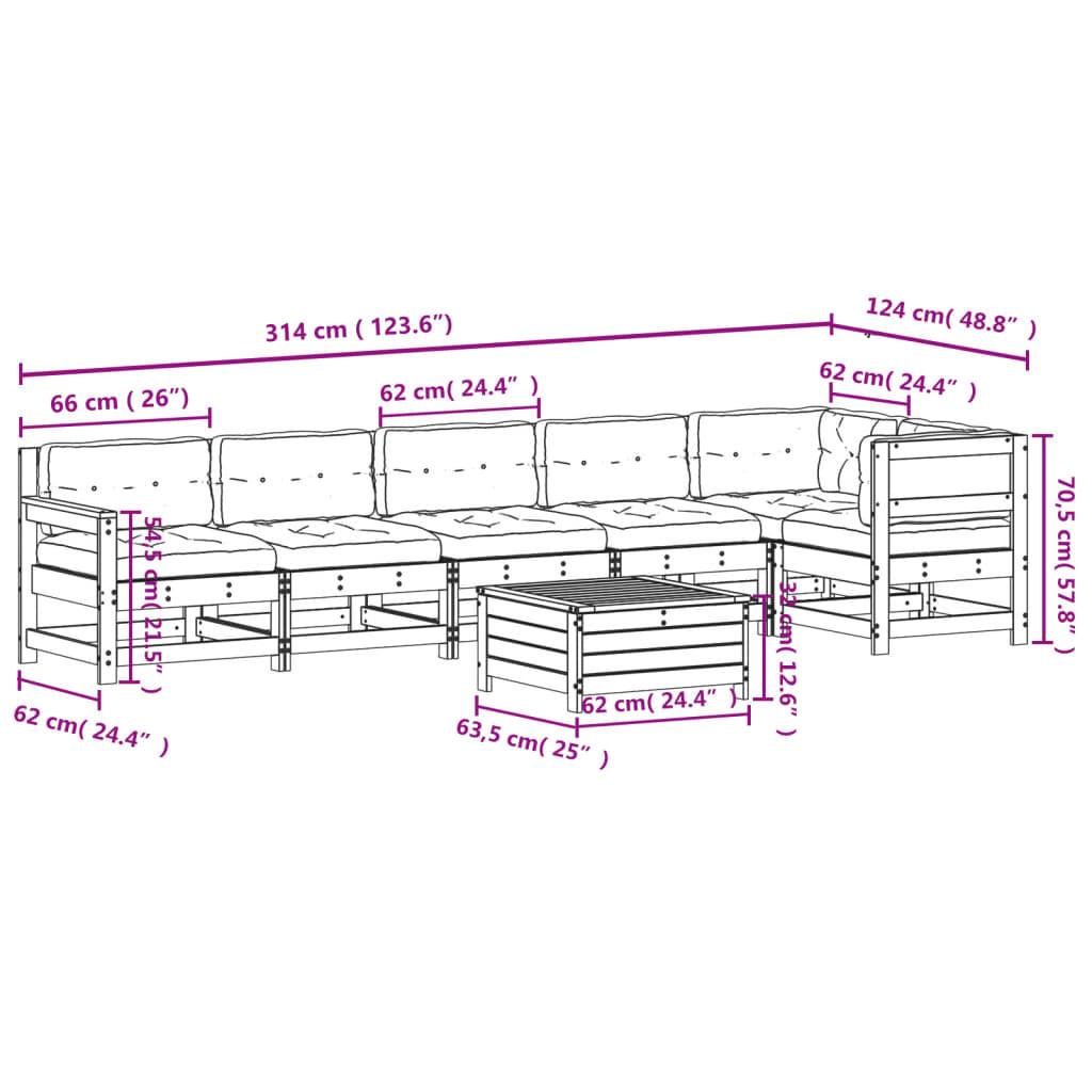 VidaXL set salotto da giardino Legno di pino  