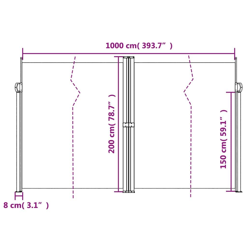 VidaXL Auvent latéral rétractable  