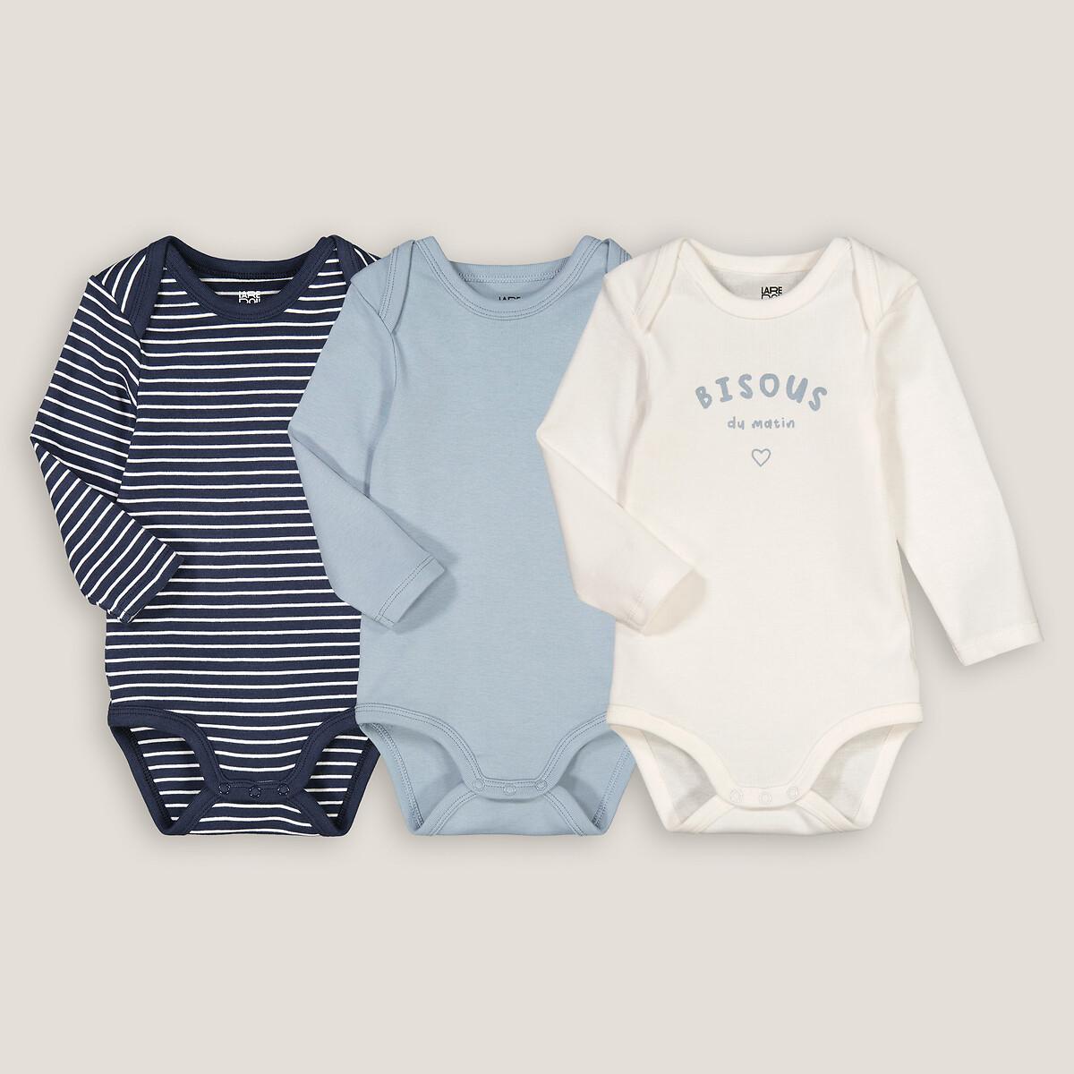 Image of 3er-pack Langärmelige Bodys Unisex Beige 3 mesi