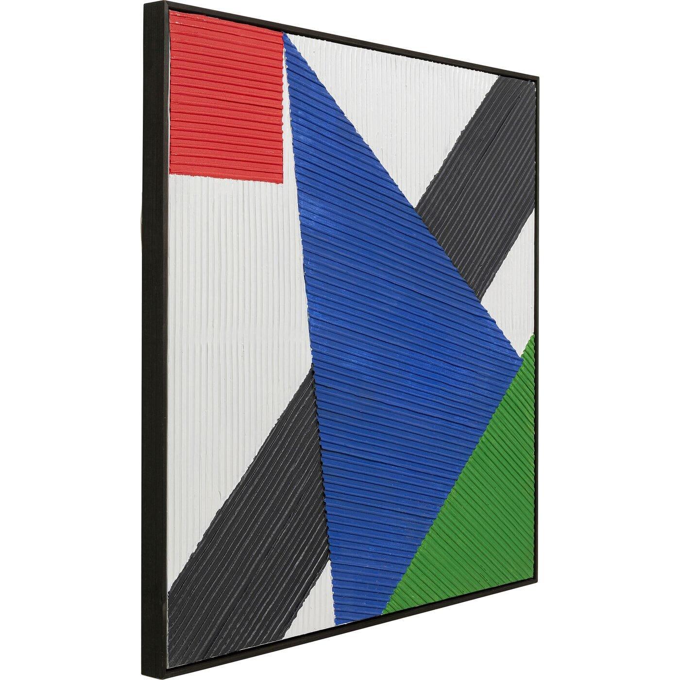 KARE Design Quadro su tela Art Triangoli blu 100x100 cm  