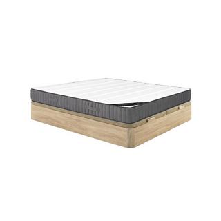 Vente-unique Ensemble 180 x 200 cm sommier coffre naturel clair + matelas ressorts ensachés 7 zones et mousse haute résilience ép.26cm - AUDACE de PALACIO  