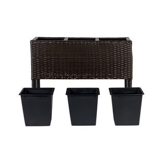 Beliani Vaso per piante rialzato en Rattan sintetico Rustico CARAGANA  