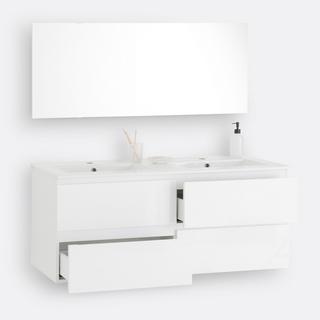 SO'HOME Meuble sous vasque suspendu + miroir L120cm  