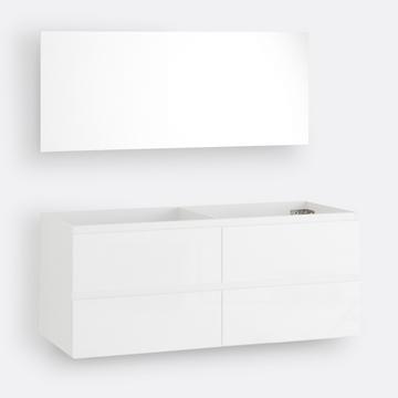 Meuble sous vasque suspendu + miroir L120cm