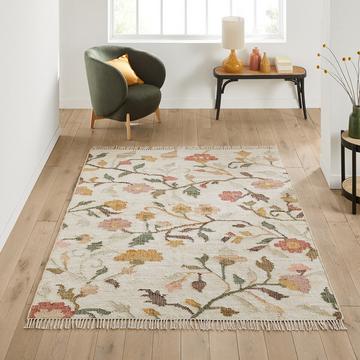 Tapis kilim brodé en jute