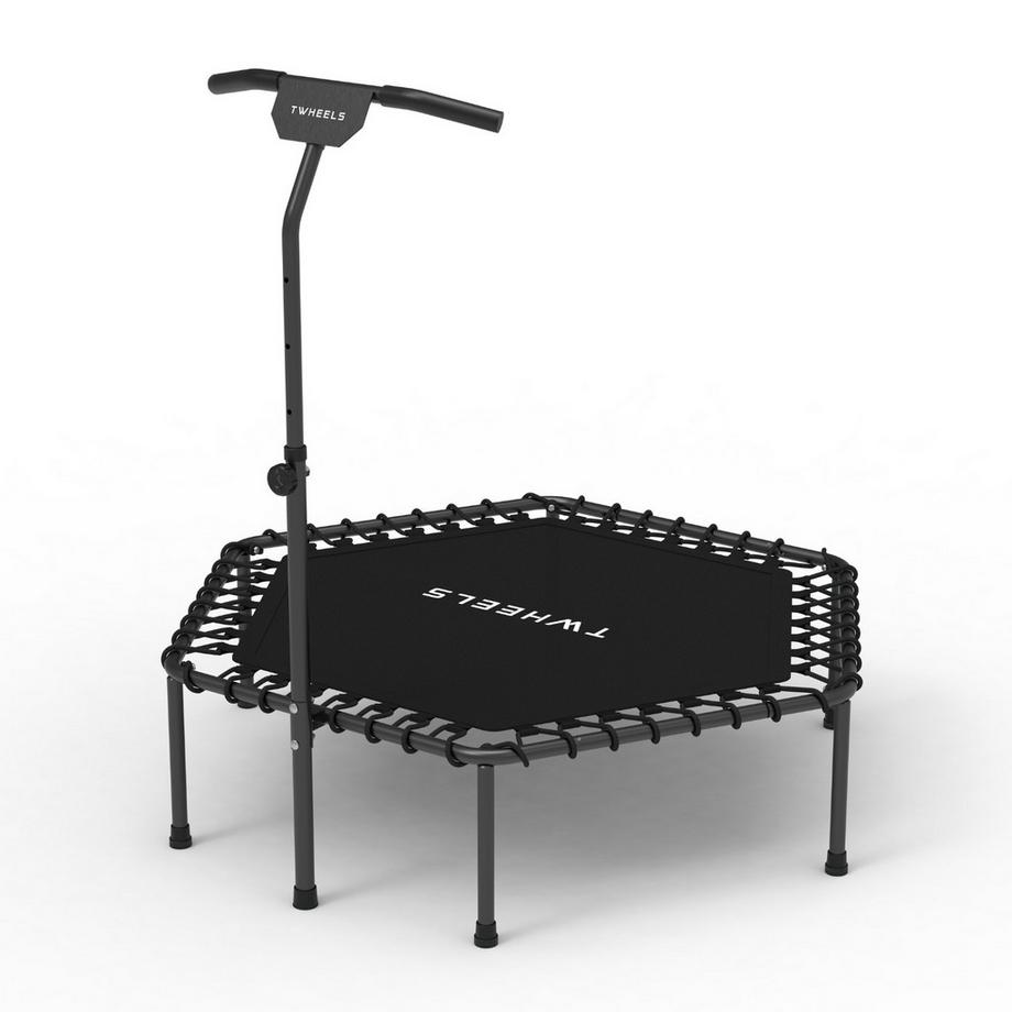 TWHEELS  Trampoline de fitness – hauteur réglable avec poignée en T et suspension à élastique 