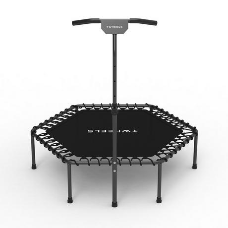 TWHEELS  Trampoline de fitness – hauteur réglable avec poignée en T et suspension à élastique 