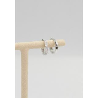 MUAU Schmuck  Créole en or blanc 750 diamant 0,24ct. 12mm 