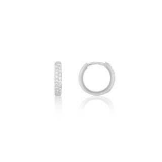 MUAU Schmuck  Créole en or blanc 750 diamant 0,24ct. 12mm 