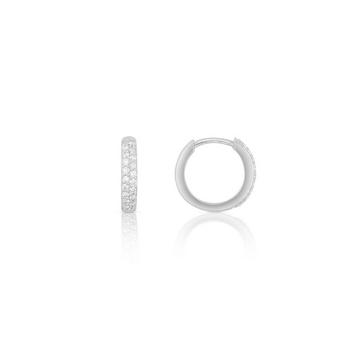 Créole en or blanc 750 diamant 0,24ct. 12mm