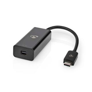 Nedis  Adaptateur USB-C™ | USB 3.2 Gen 1 | USB-C™ mâle | Mini DisplayPort femelle | 8K@60Hz | 0.20 m | Rond | Nickelé | PVC | Noir | Sachet en plastique 