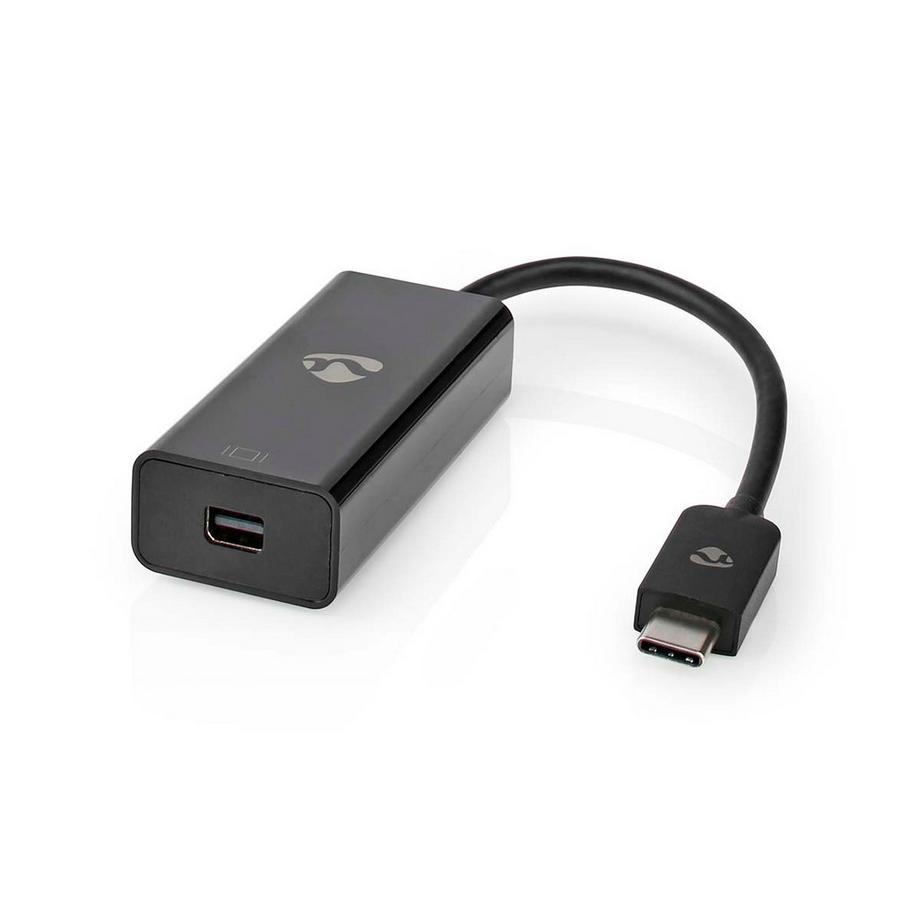 Nedis  Adaptateur USB-C™ | USB 3.2 Gen 1 | USB-C™ mâle | Mini DisplayPort femelle | 8K@60Hz | 0.20 m | Rond | Nickelé | PVC | Noir | Sachet en plastique 