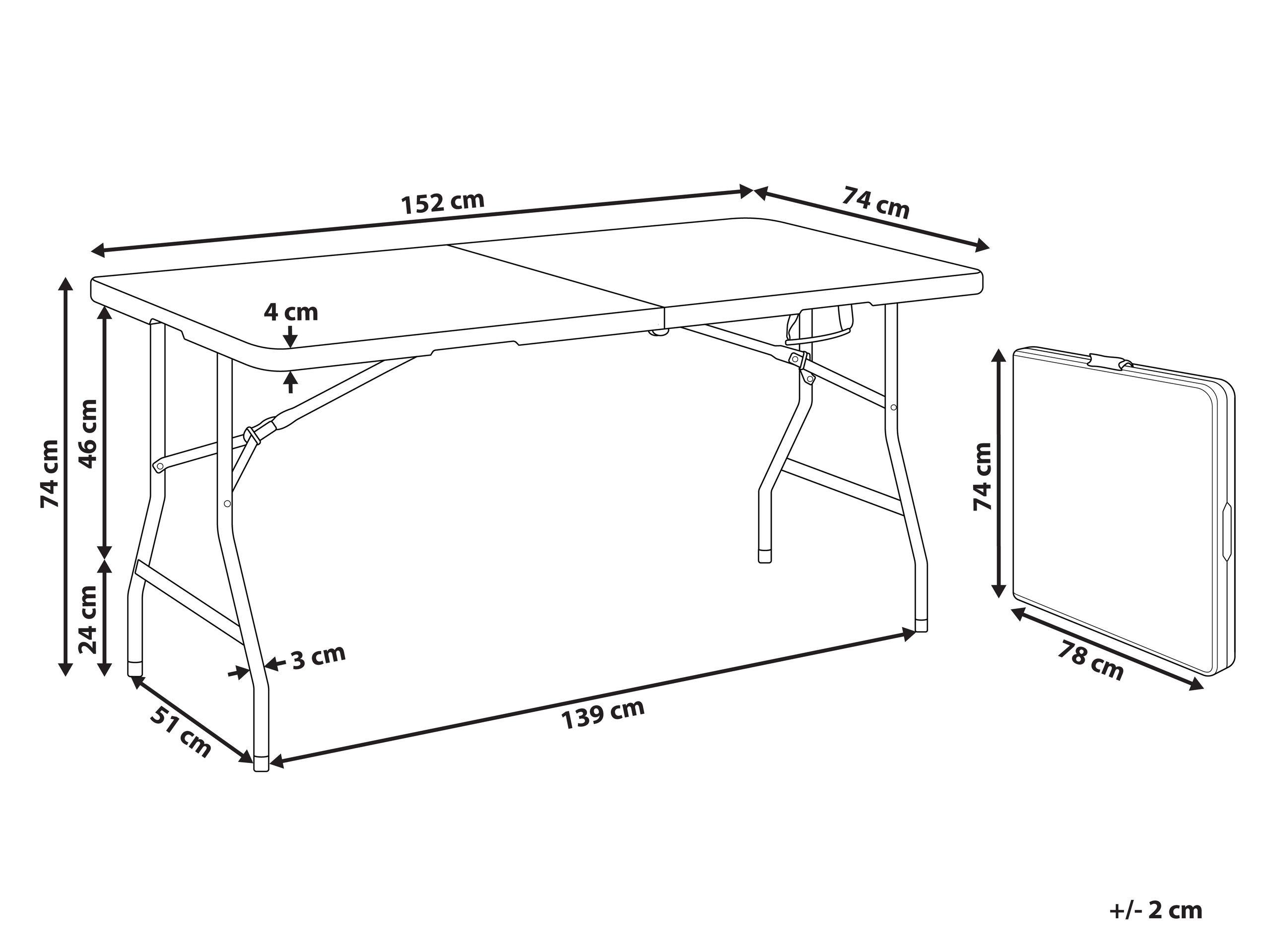 Beliani Table de salle à manger de jardin pour 4 personnes en Matière synthétique Moderne CUGNOLI  