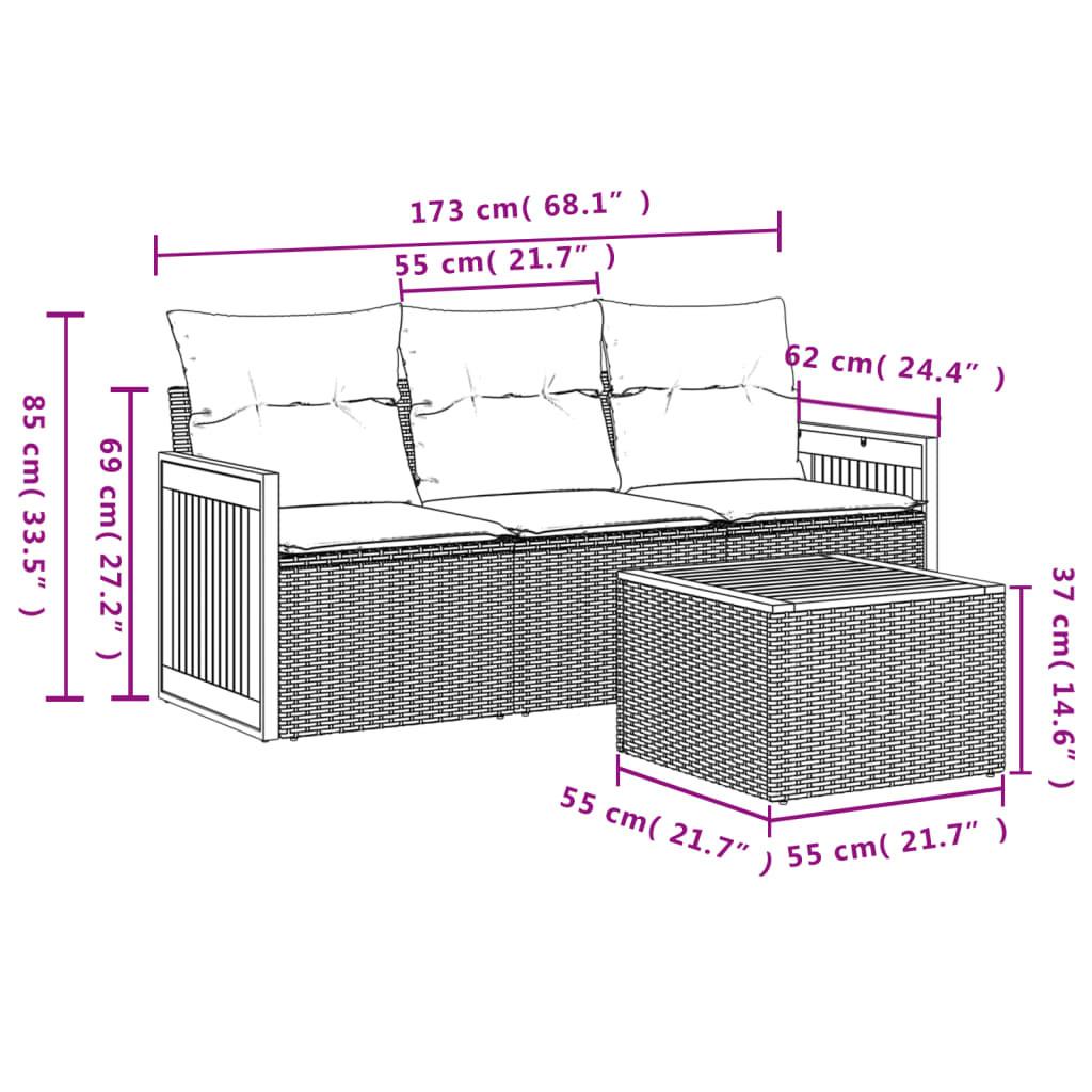 VidaXL Ensemble de canapés de jardin rotin synthétique  