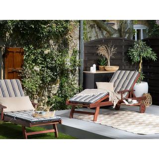 Beliani Lettino Prendisole con Cuscino en Legno d'acacia Classico TOSCANA  