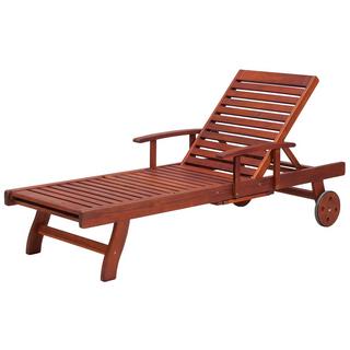 Beliani Lettino Prendisole con Cuscino en Legno d'acacia Classico TOSCANA  