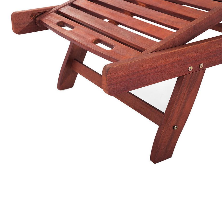 Beliani Sonnenliege mit Kissen aus Akazienholz Retro TOSCANA  