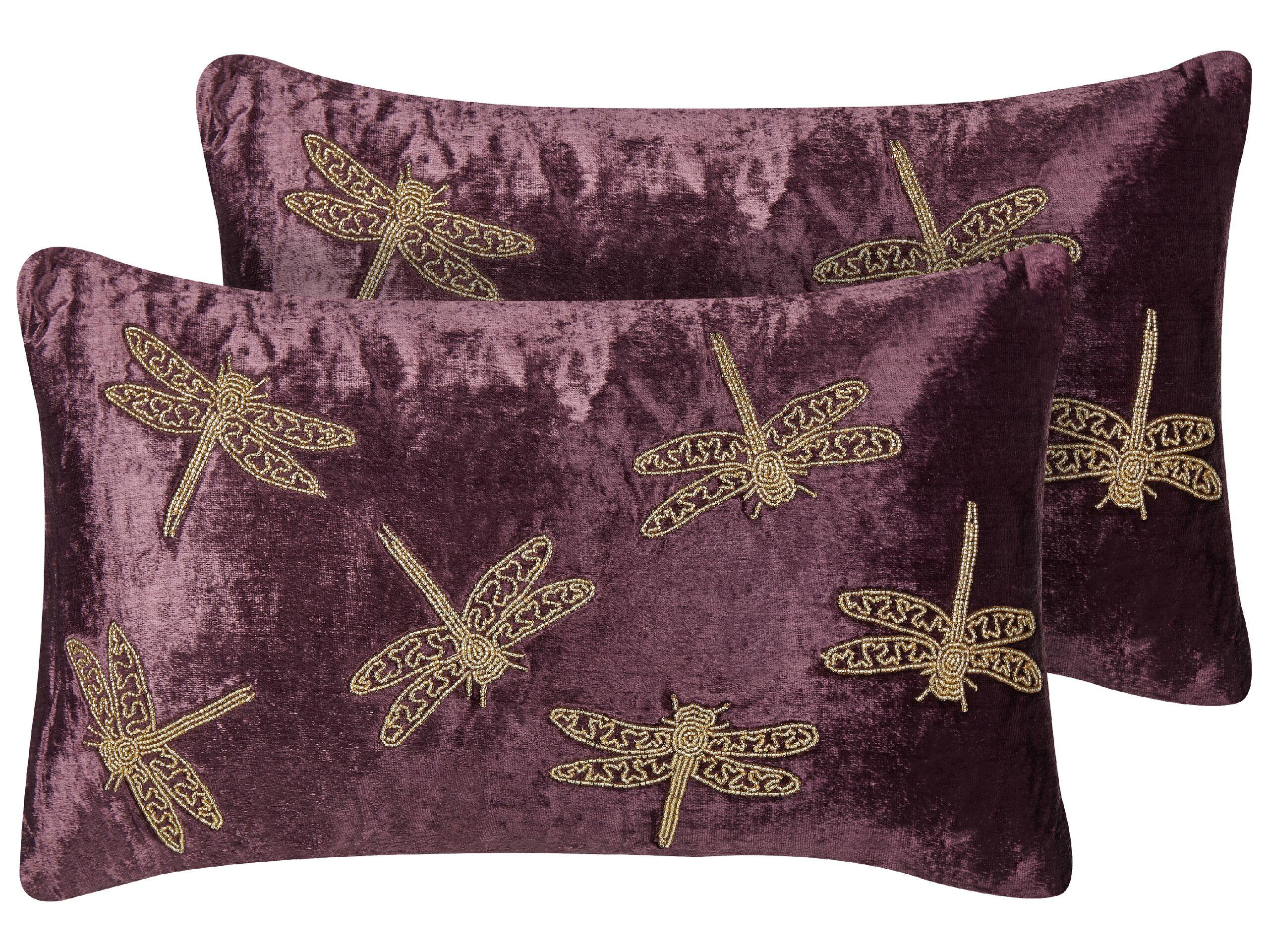 Image of Kissen 2er Set aus Samtstoff Modern DAYLILY Kissen 2er Set aus Samtstoff Modern DAYLILY