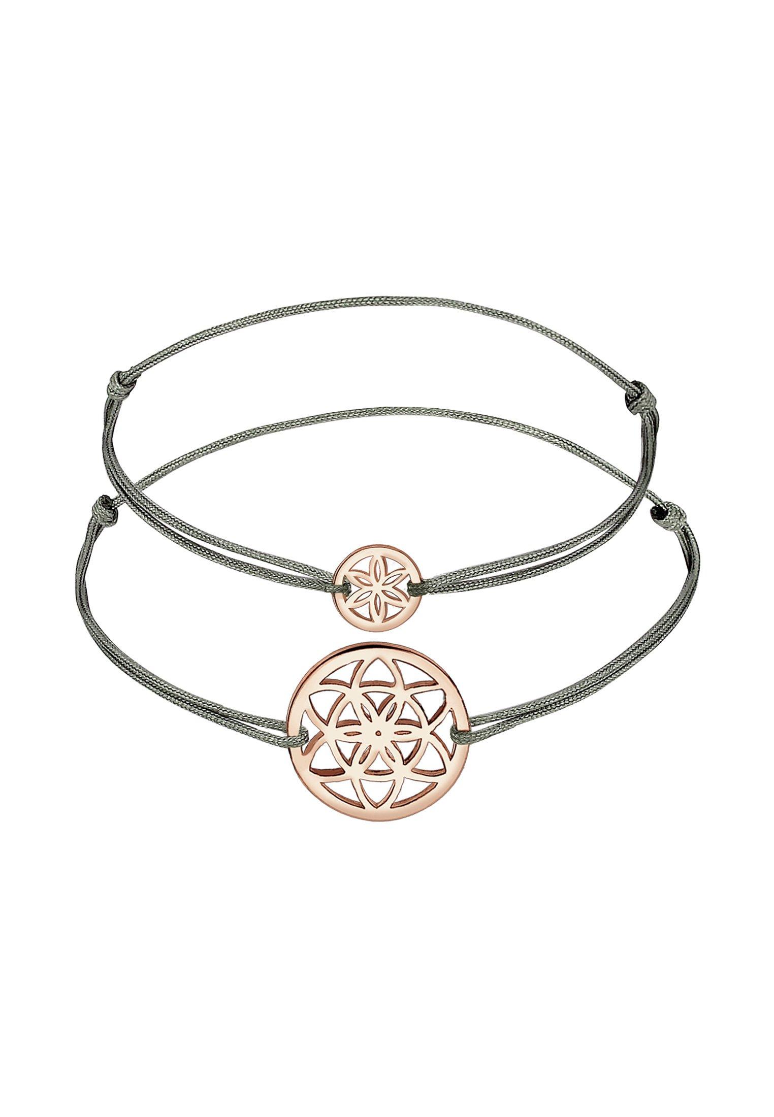 Image of Armband Lebensblume Mutter Kind Set Nylon Damen Goldrosa 16cm