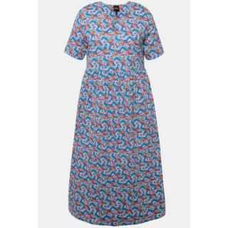 Ulla Popken Jersey Maxikleid A-Linie Rundhals Halbarm mit Taschen  