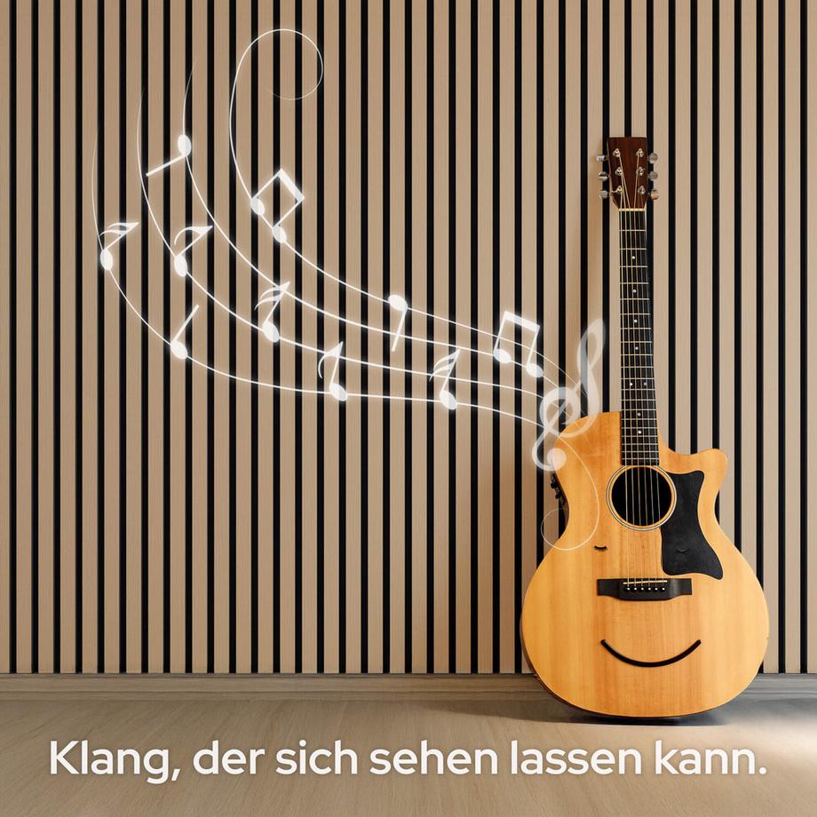 Arebos Panneaux acoustiques, lot de 4 Panneau mural aspect bois  