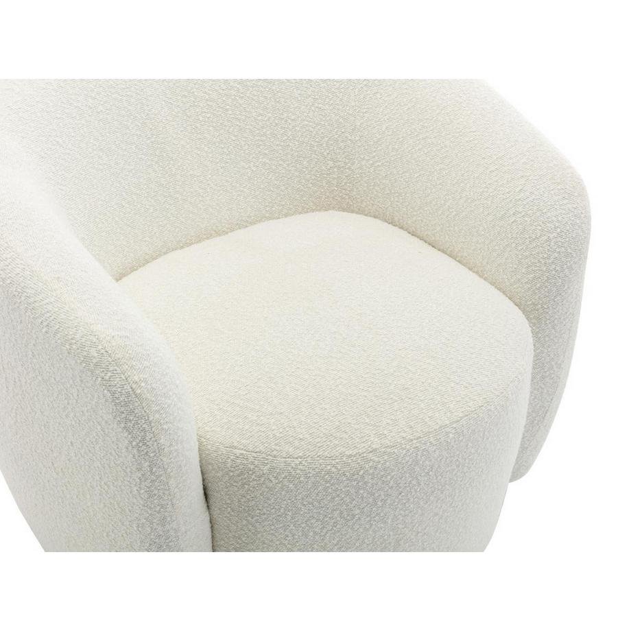 Vente-unique Fauteuil pivotant en tissu bouclette blanc VEREIDE  