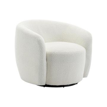 Fauteuil pivotant en tissu bouclette blanc VEREIDE