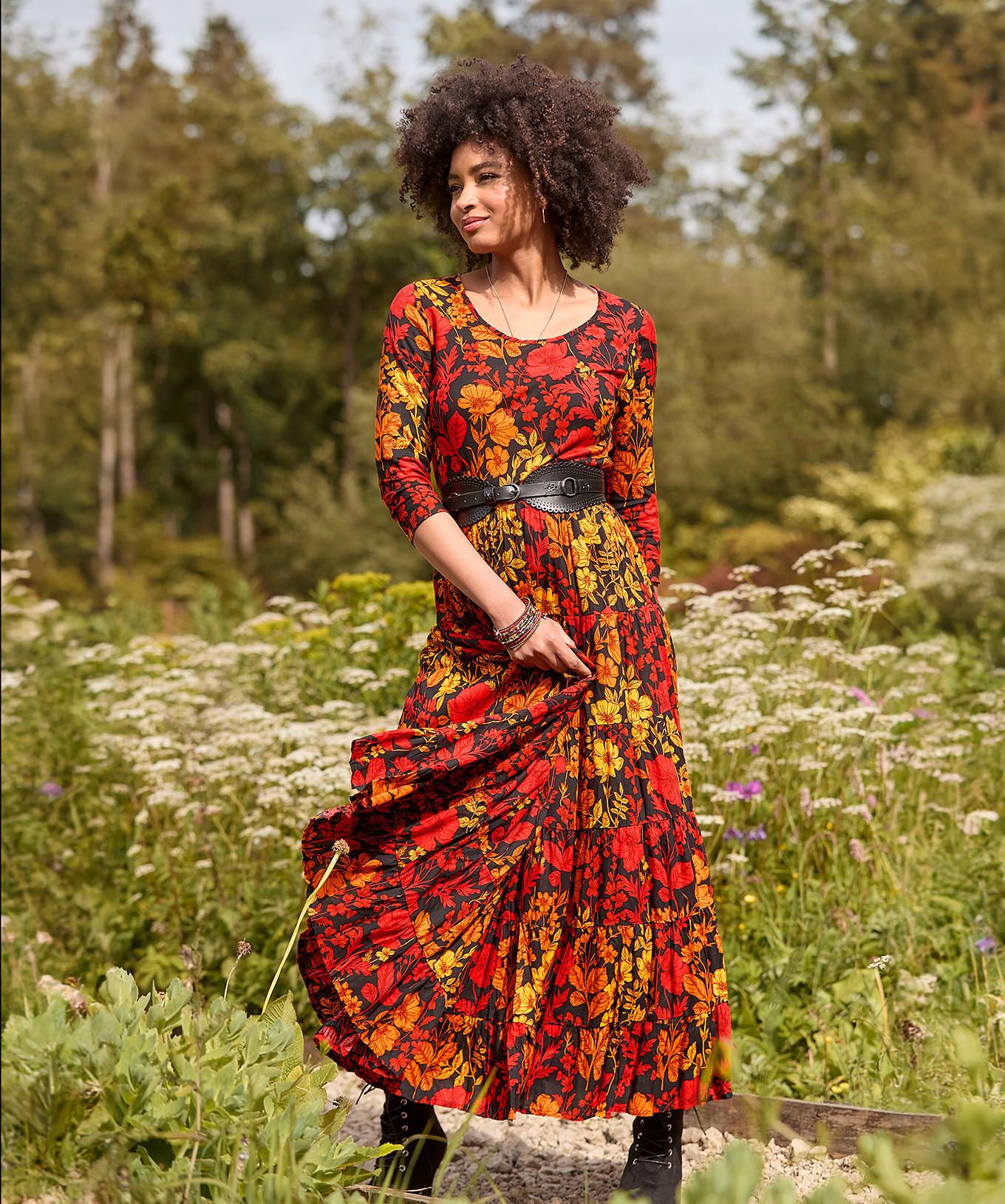 Joe Browns  Robe Maxi Effet Froissé Florale Discrète 