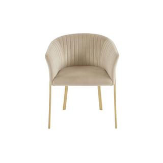 PASCAL MORABITO Lot de 2 chaises avec accoudoirs en velours et métal doré - Beige - ZAOVA de Pascal MORABITO  