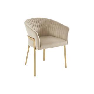 PASCAL MORABITO Lot de 2 chaises avec accoudoirs en velours et métal doré - Beige - ZAOVA de Pascal MORABITO  