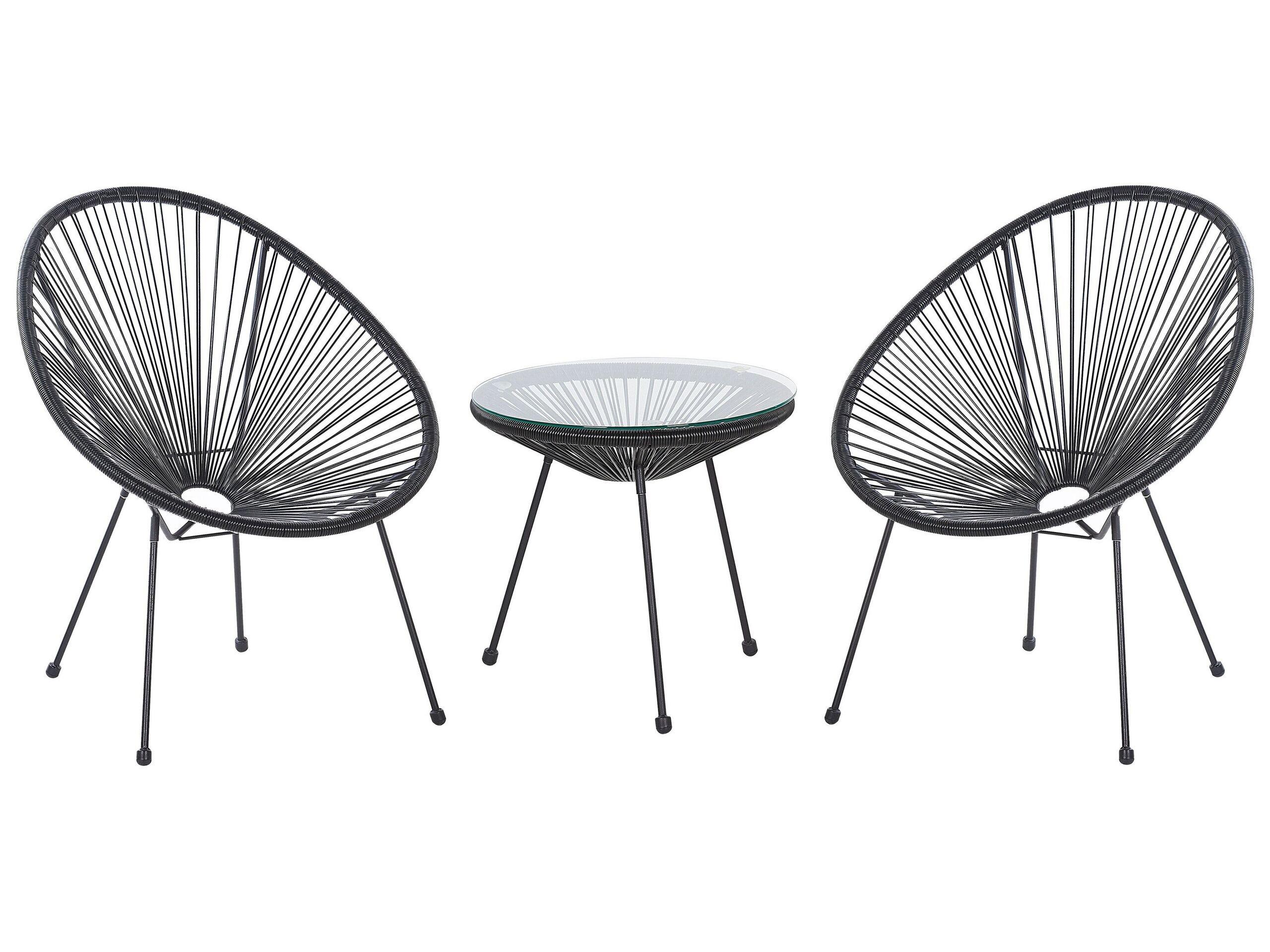 Beliani Ensemble pour bistro en Polyrotin Moderne ACAPULCO II  