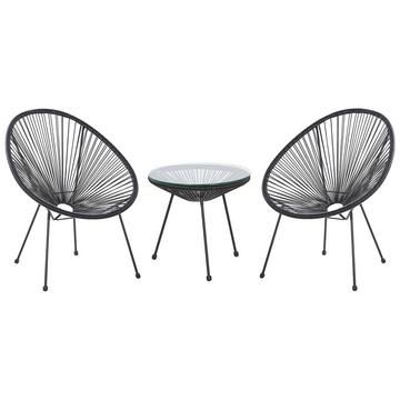 Bistro Set aus PE Rattan Modern ACAPULCO II