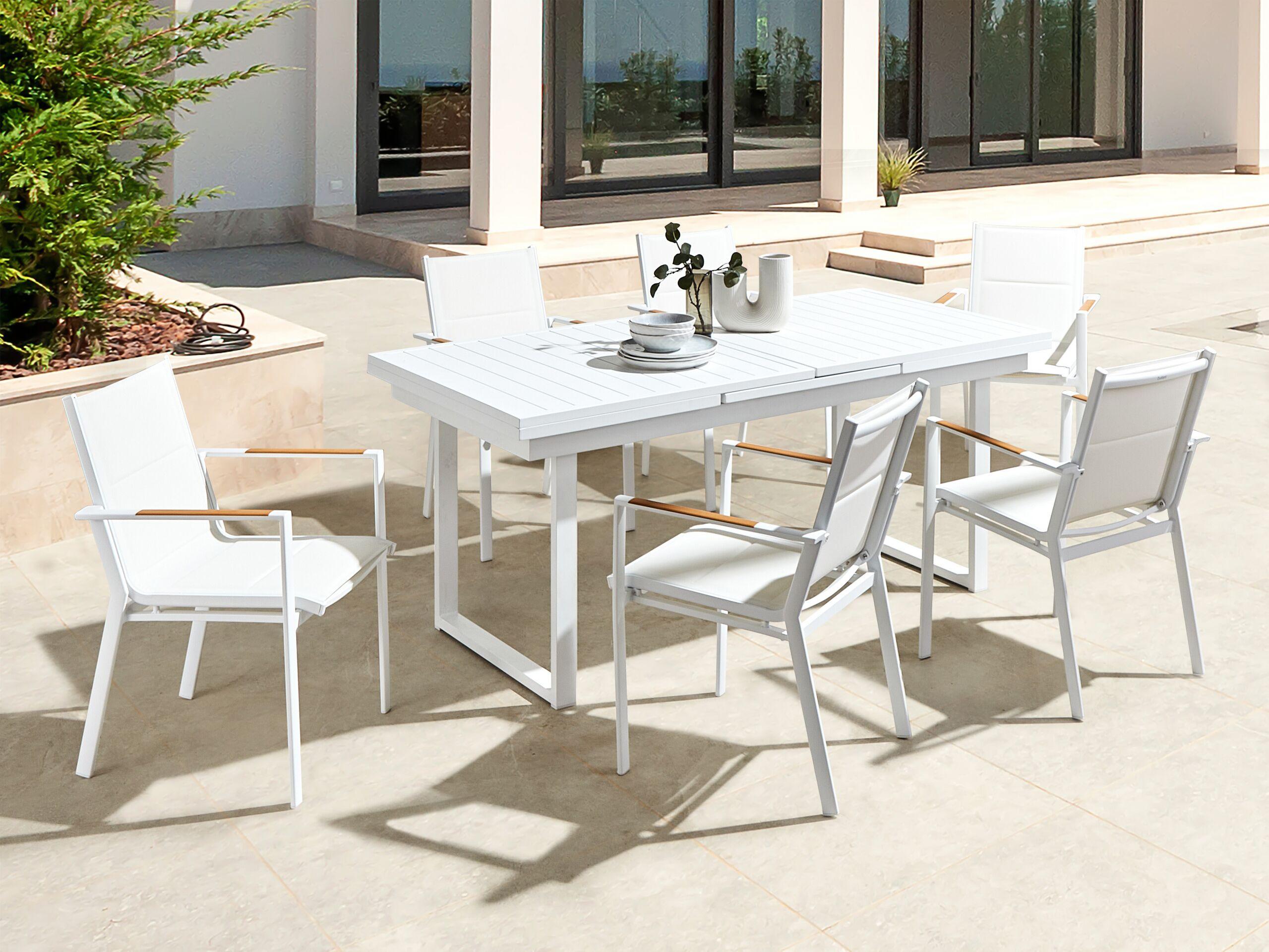 Beliani Table de salle à manger de jardin extensible en Aluminium Moderne VALCANETTO  