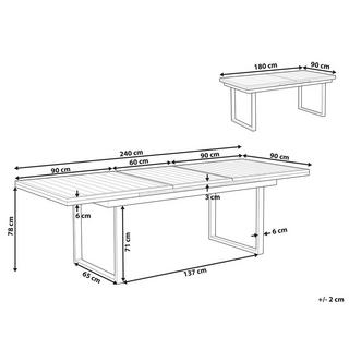 Beliani Table de jardin en Aluminium Traditionnel VALCANETTO  