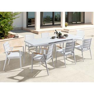 Beliani Table de salle à manger de jardin extensible en Aluminium Moderne VALCANETTO  