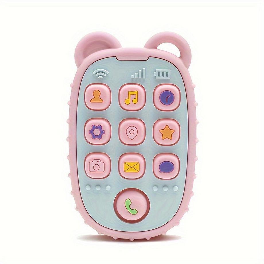 Jouet de dentition créatif en silicone, sans BPA, en forme de téléphone, doux et texturé