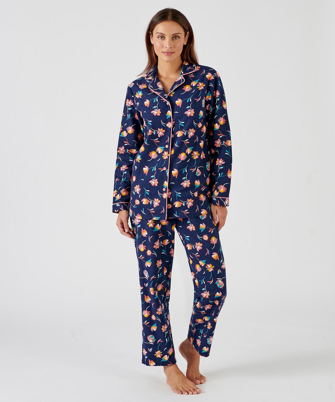 Image of Flanell-pyjama Aus Reiner Gekämmter Baumwolle. Unisex Blau 50/52