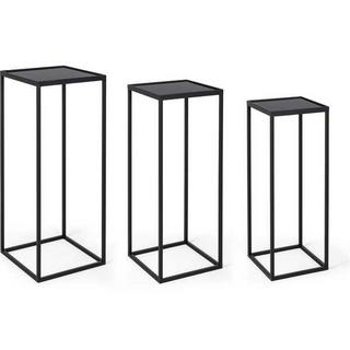 mutoni Table d'Appoint Nucleos Noir 36x41 (lot de 3)  