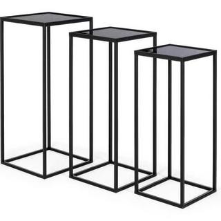 mutoni Table d'Appoint Nucleos Noir 36x41 (lot de 3)  