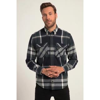 JP1880  Chemise en flanelle à carreaux, manches longues et col à pointes boutonnées- coupe Modern Fit 