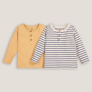 La Redoute Collections  Lot de 2 t-shirts col tunisien coton 