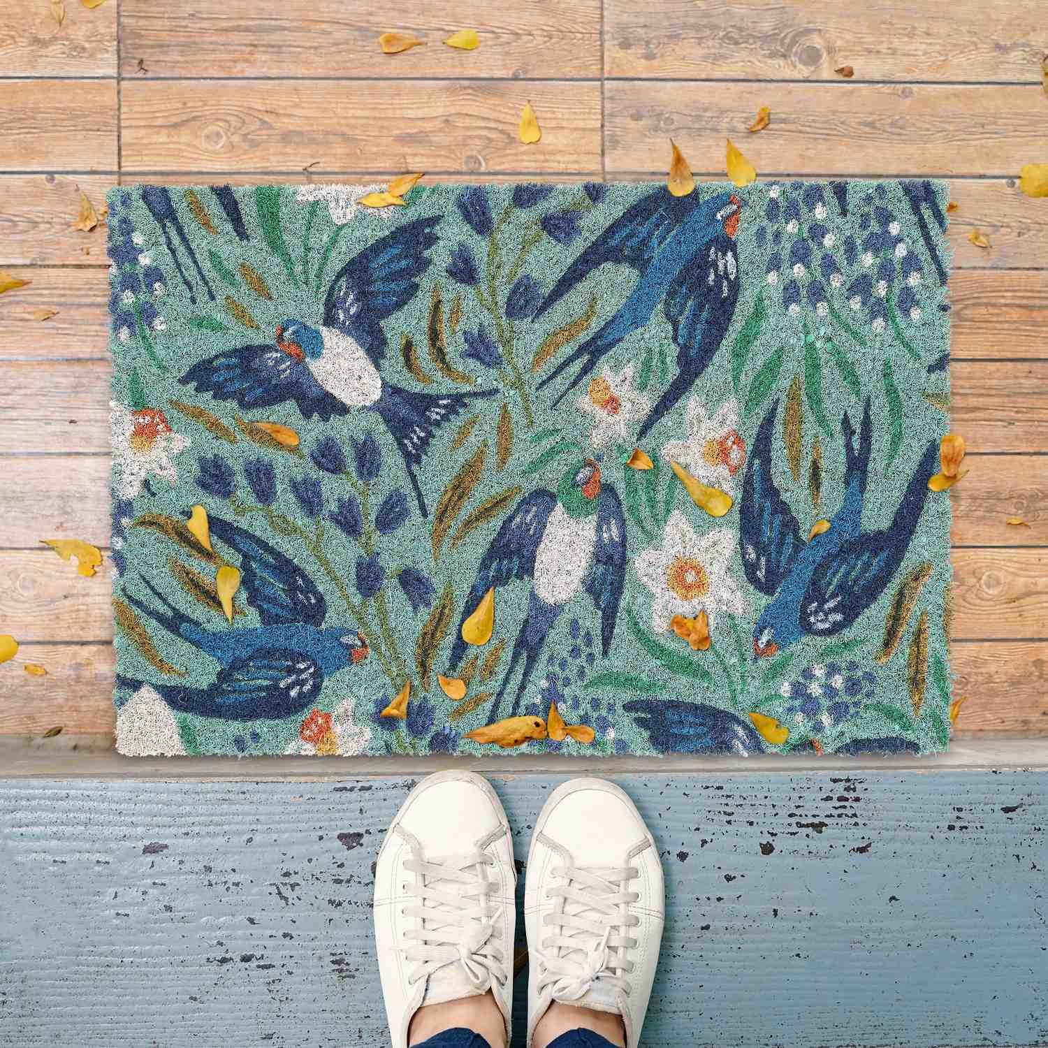 B2X Fußmatte Kokosfaser mit Schwalben  