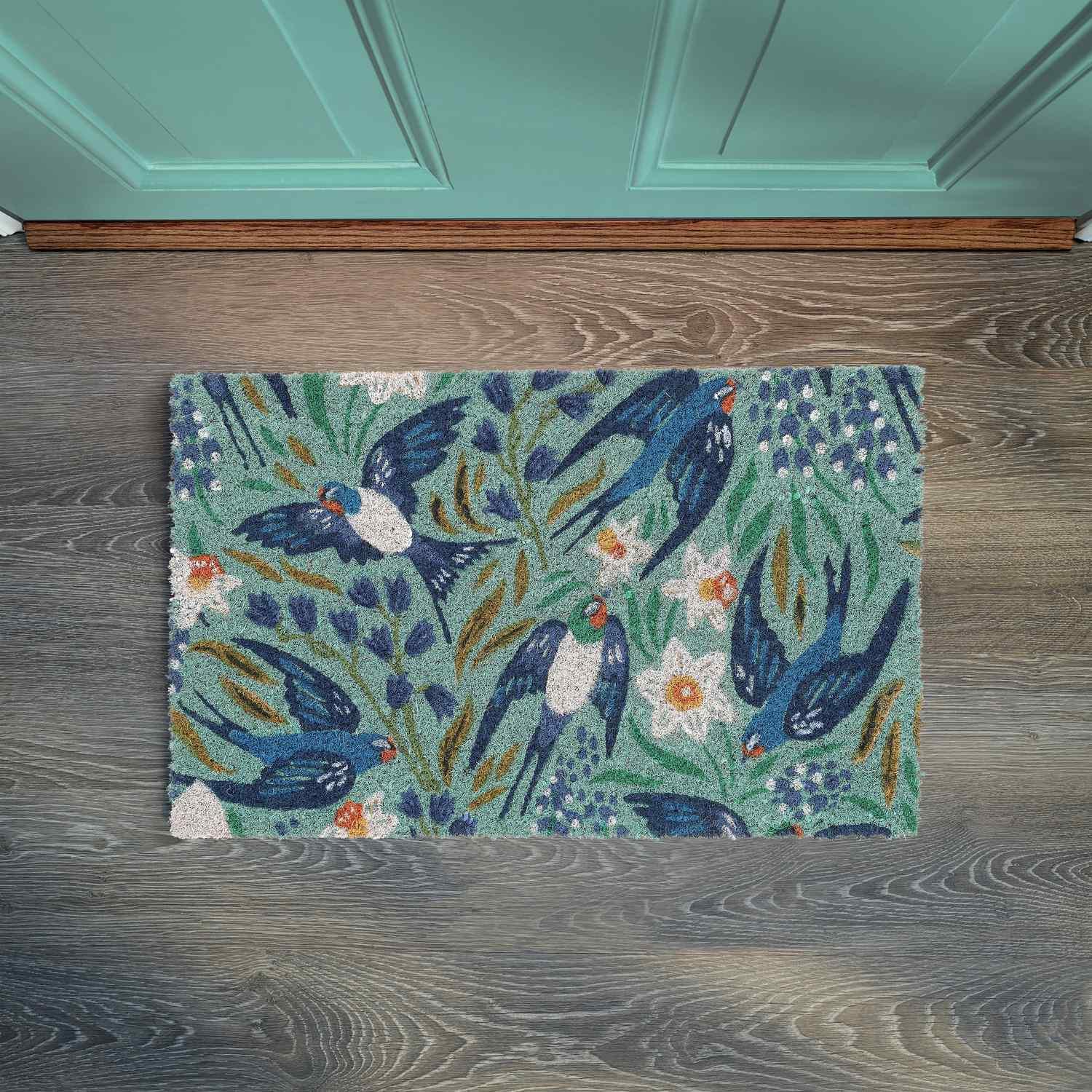 B2X Fußmatte Kokosfaser mit Schwalben  