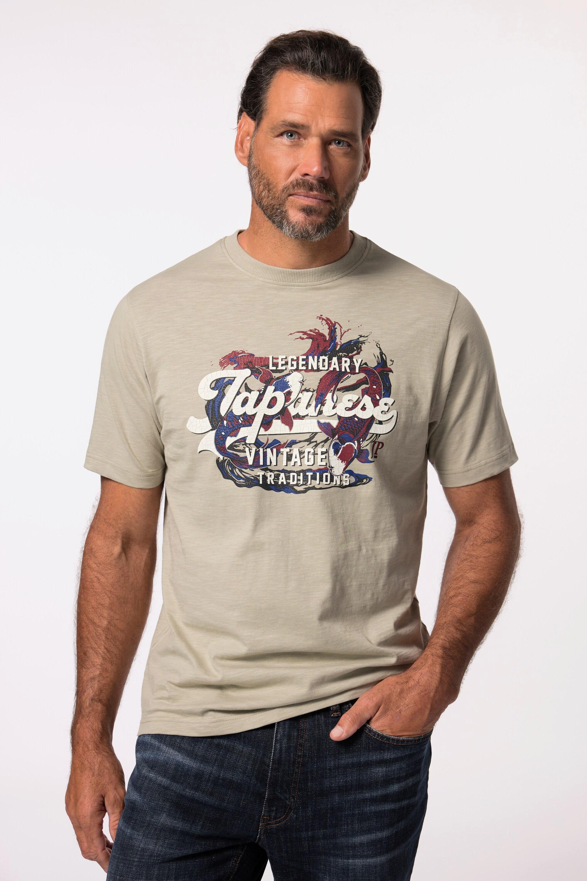 JP1880  T-shirt con mezze maniche e stampa sul petto, fino alla tg. 8XL 