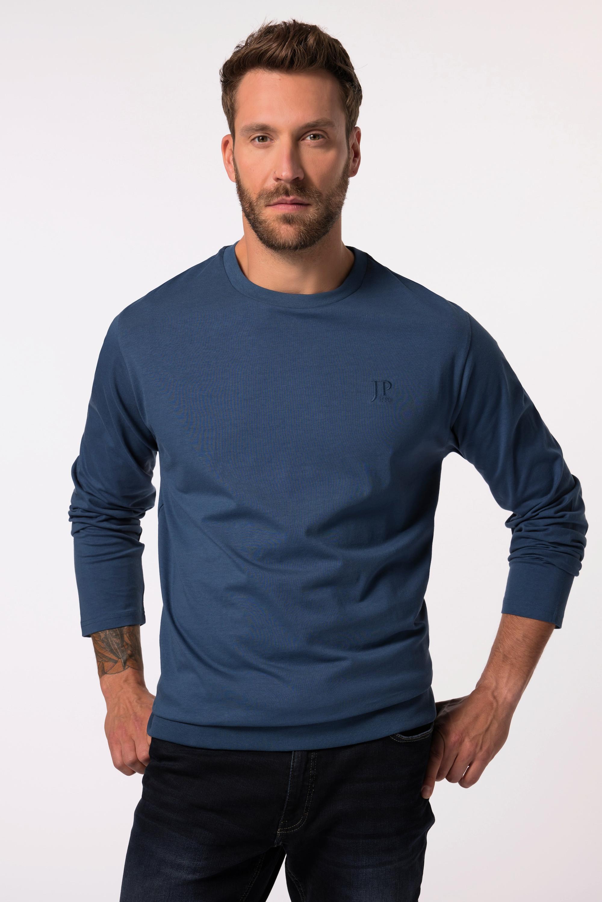 JP1880  Maglia basic con taglio speciale per l'addome, scollo a girocollo e maniche lunghe, fino alla tg. 8XL 