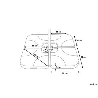 Beliani Socle de parasol en Matière synthétique CARIA  