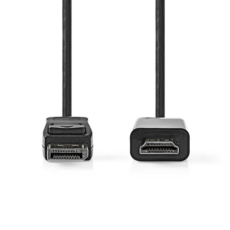Nedis  Câble Displayport | DisplayPort Male | HDMI™ Connector | 1080p | Nickelé | 3.00 m | Rond | PVC | Noir | Label 