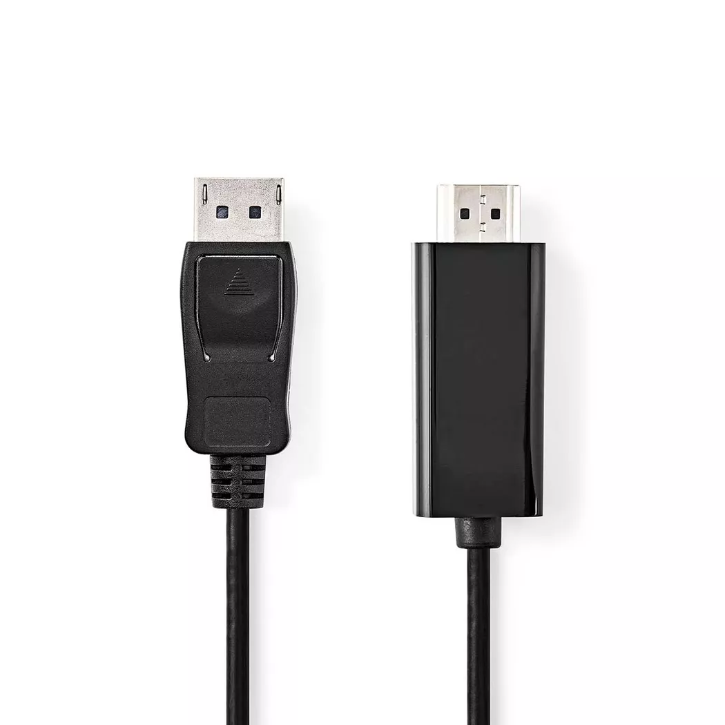 Nedis – Displayport-Kabel | DisplayPort-Stecker HDMI™-Anschluss 1080p Vernickelt 3,00 m Rund PVC Schwarz Etikett, One Size
