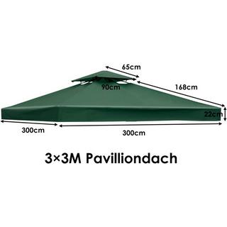Northix Ersatz-Oberabdeckung 300 x 300 cm Terrassenüberdachung für Doppelstöckigen Pavillon Dunkelgrün  